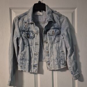 KanCan Light Blue Distressed Jean Jacket